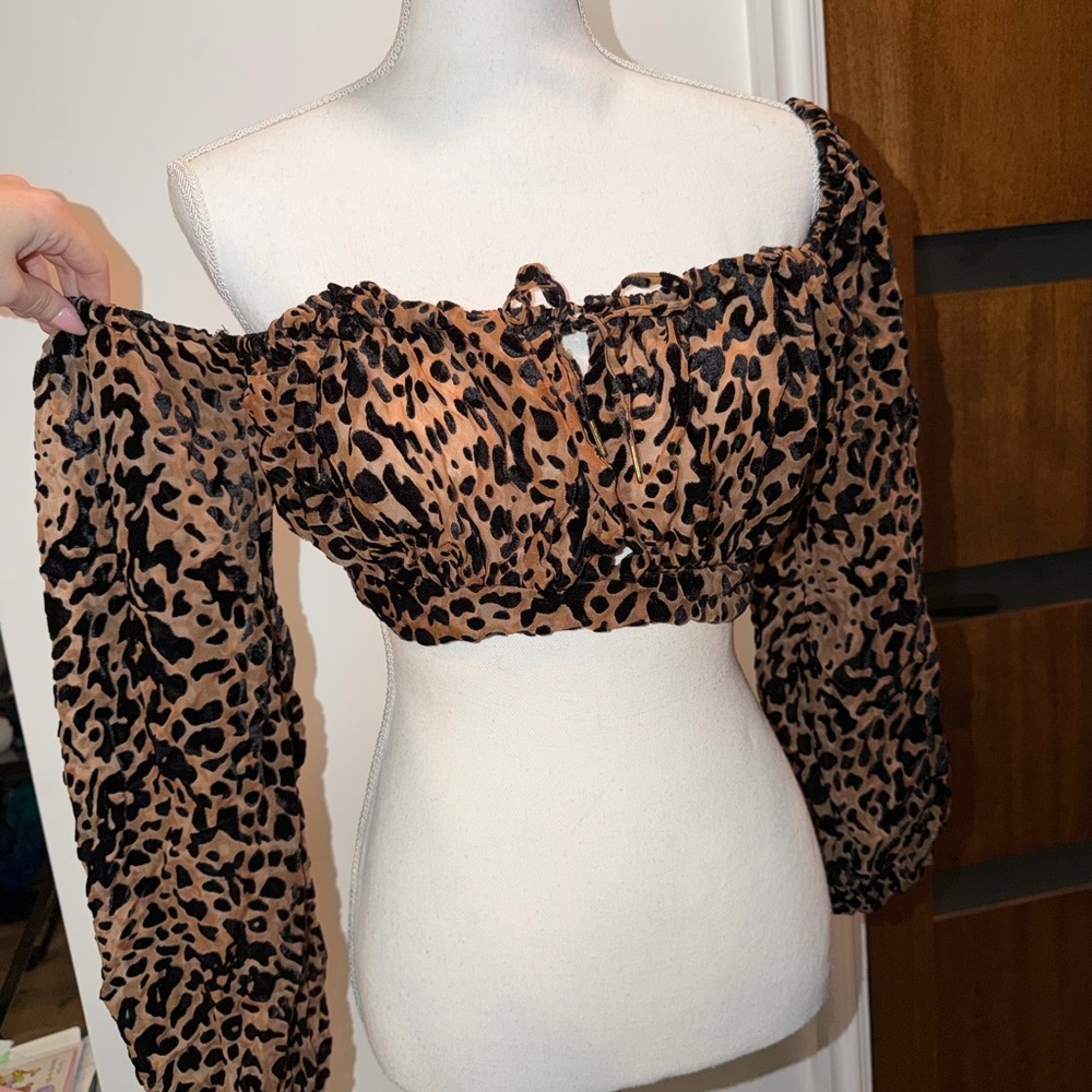 House of CB Leopard Print Crop Top